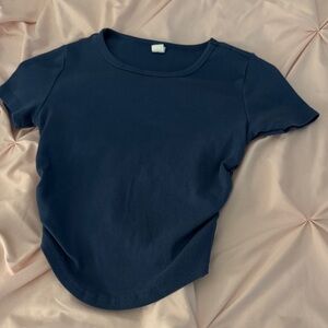 SHEIN Navy Blue Kids Short Sleeve Tee